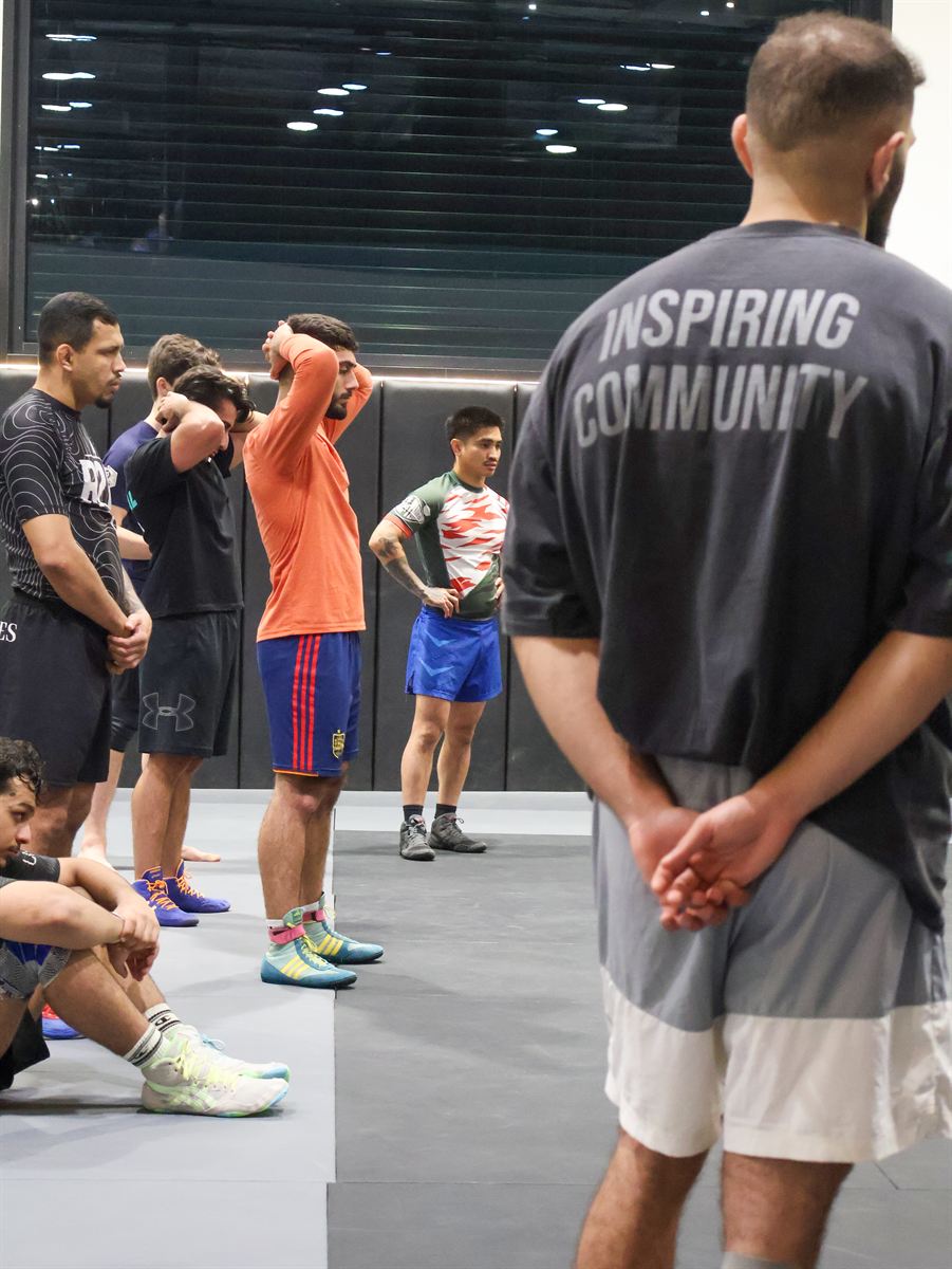 The class lined up along the wall as the next round is called