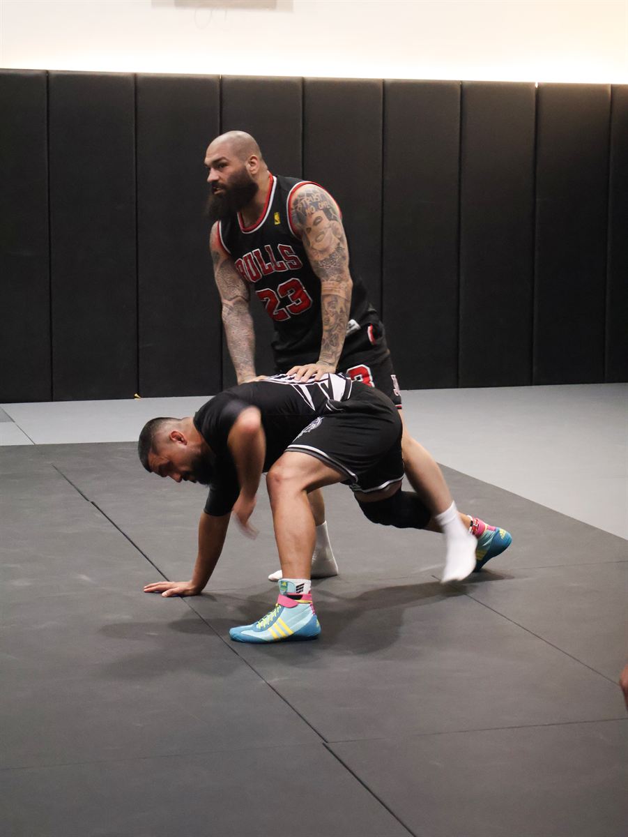 A sprawl drill run at half speed