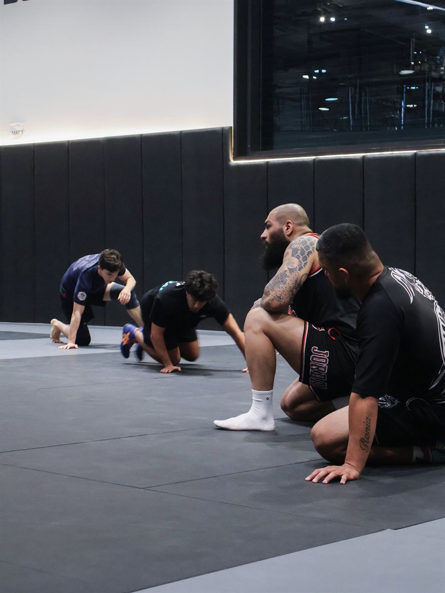 Partners set on hands and knees ready for the next round