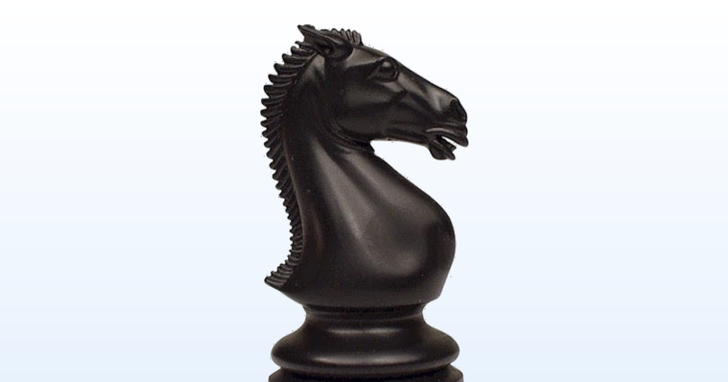 The ASMR Chess channel logo, a black knight chess piece, on a light blue gradient background