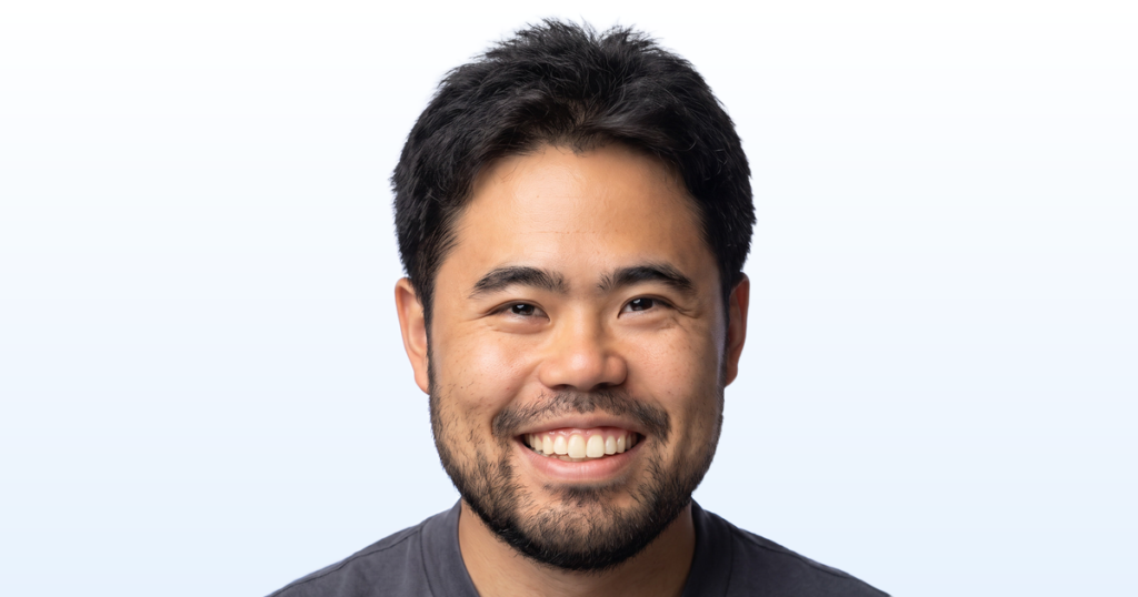 Hikaru Nakamura portrait on a light blue gradient background